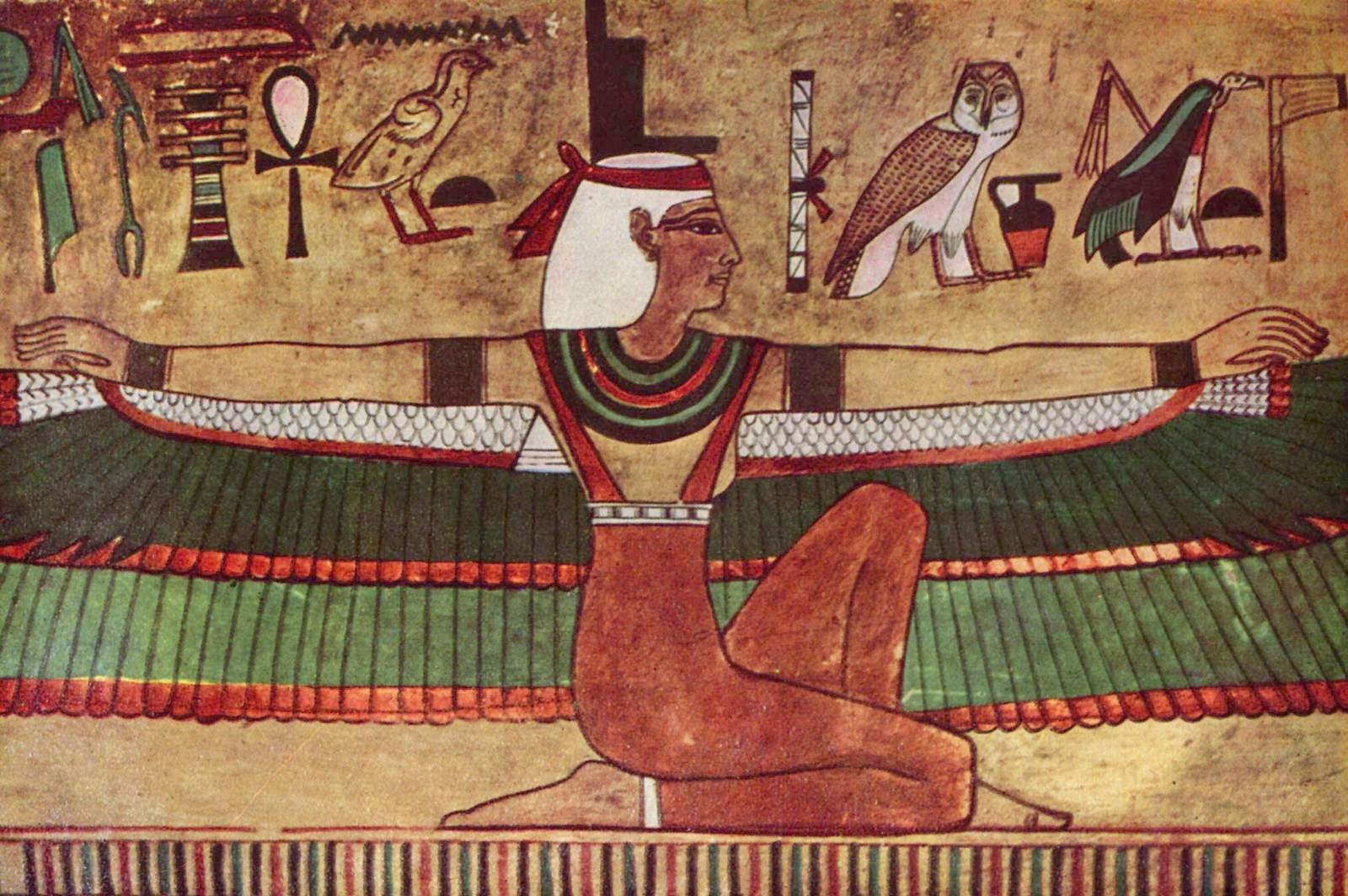 Isis with outstretched wings Horus