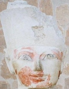 Hatshepsut's flesh painted a distinctly vibrant red