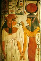 Isis offering life to Nefertari