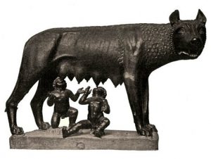 She-wolf suckling Romulus and Remus